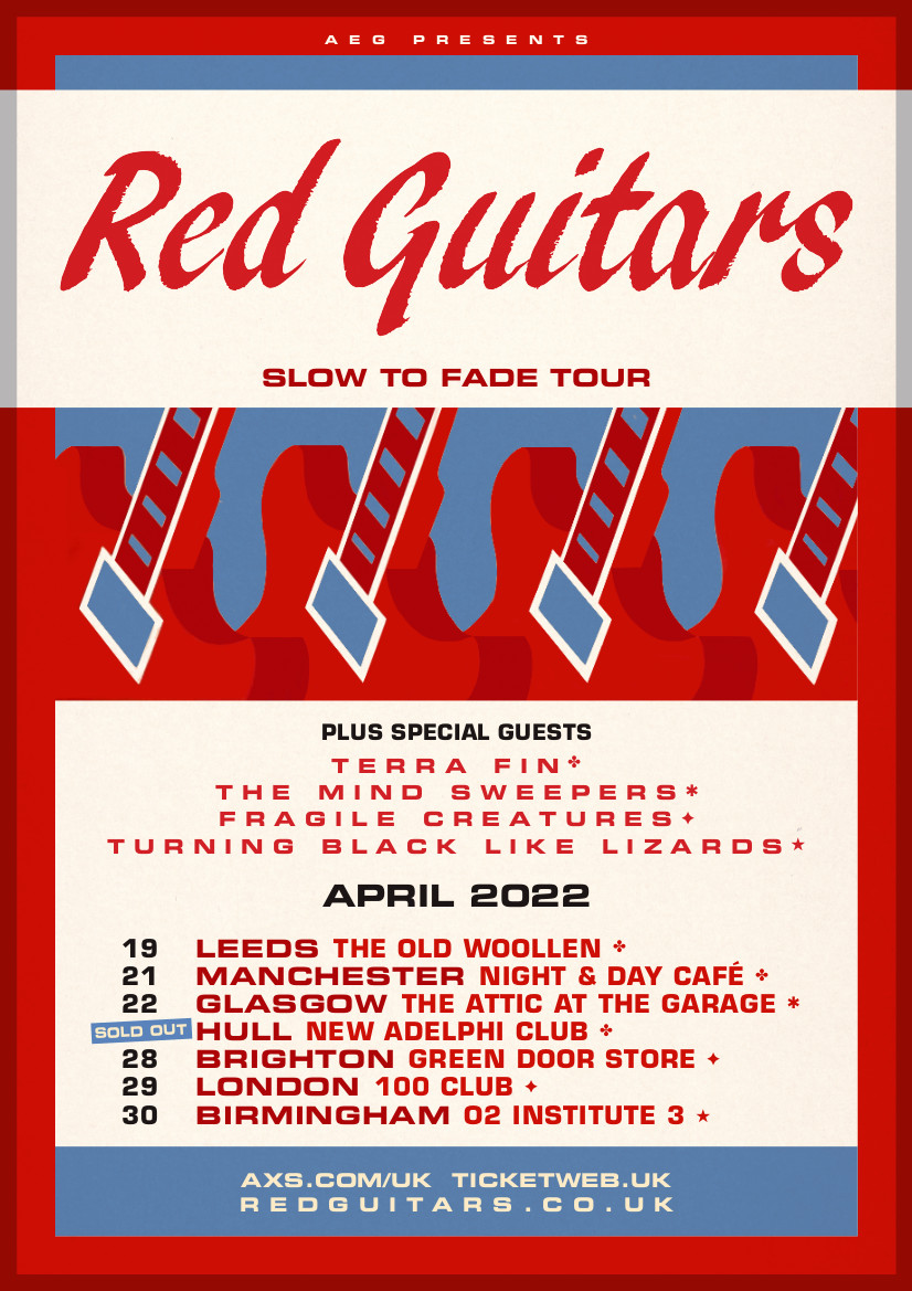 Red Guitars UK Tour dates April 2022.