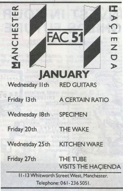 Hacienda, Manchester, 11/01/1984.